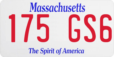 MA license plate 175GS6