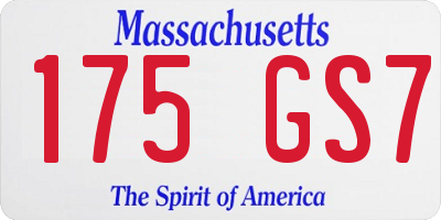 MA license plate 175GS7