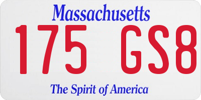 MA license plate 175GS8