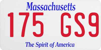 MA license plate 175GS9