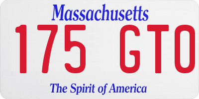 MA license plate 175GT0