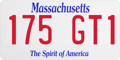 MA license plate 175GT1