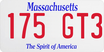 MA license plate 175GT3