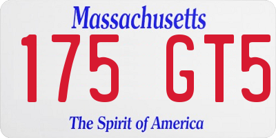 MA license plate 175GT5