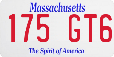 MA license plate 175GT6