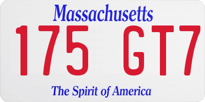 MA license plate 175GT7