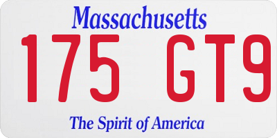 MA license plate 175GT9