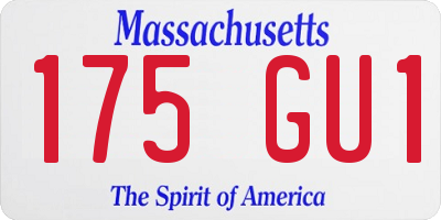 MA license plate 175GU1