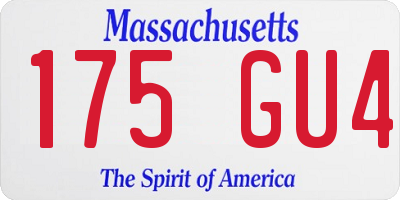 MA license plate 175GU4