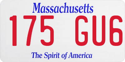 MA license plate 175GU6