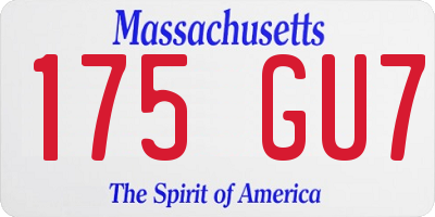 MA license plate 175GU7