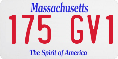 MA license plate 175GV1