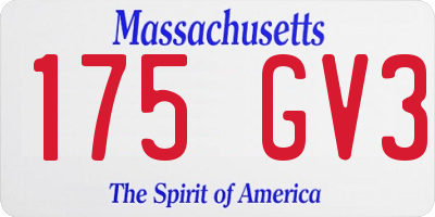 MA license plate 175GV3