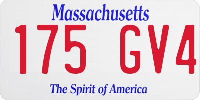 MA license plate 175GV4