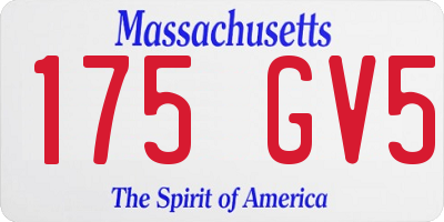 MA license plate 175GV5