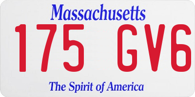 MA license plate 175GV6