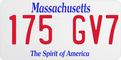 MA license plate 175GV7
