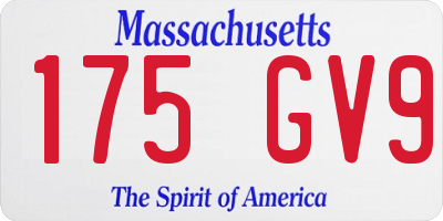 MA license plate 175GV9