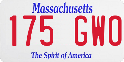 MA license plate 175GW0