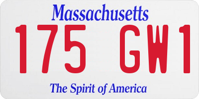 MA license plate 175GW1