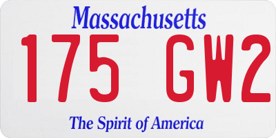 MA license plate 175GW2
