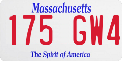 MA license plate 175GW4