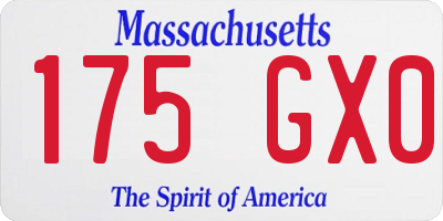 MA license plate 175GX0