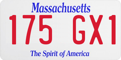 MA license plate 175GX1