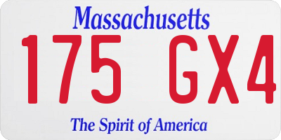 MA license plate 175GX4