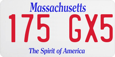 MA license plate 175GX5