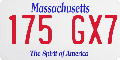 MA license plate 175GX7