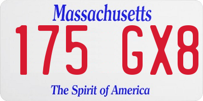MA license plate 175GX8