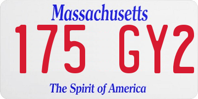 MA license plate 175GY2