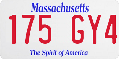 MA license plate 175GY4
