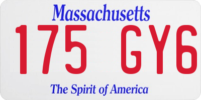 MA license plate 175GY6