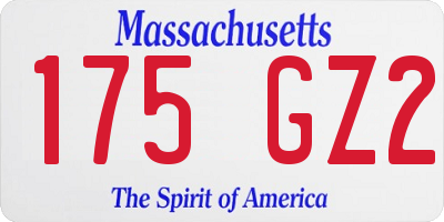 MA license plate 175GZ2