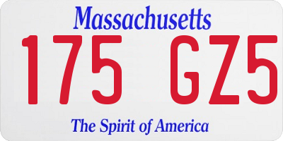MA license plate 175GZ5