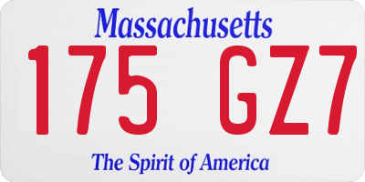 MA license plate 175GZ7