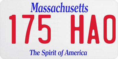 MA license plate 175HA0