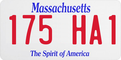 MA license plate 175HA1