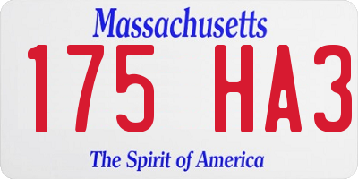 MA license plate 175HA3