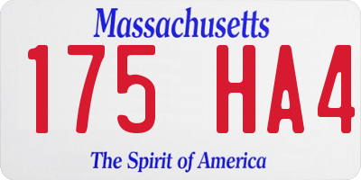 MA license plate 175HA4
