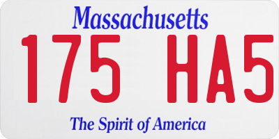 MA license plate 175HA5