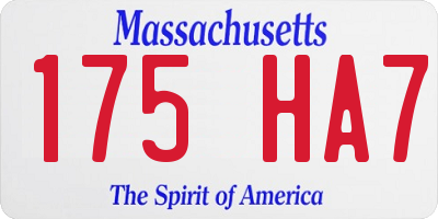 MA license plate 175HA7