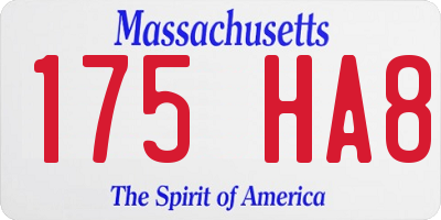 MA license plate 175HA8