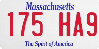 MA license plate 175HA9