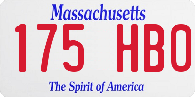 MA license plate 175HB0