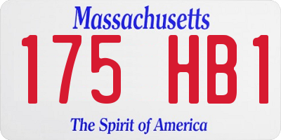 MA license plate 175HB1
