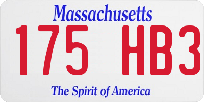 MA license plate 175HB3