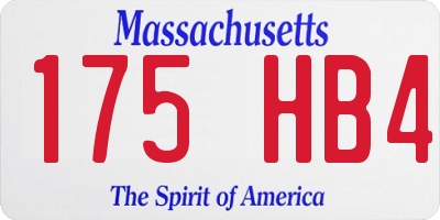 MA license plate 175HB4